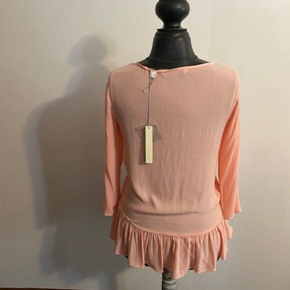 Lauren Conrad Antique Romance 3/4 sleeves Apricot top, size Small - Picture 2 of 3